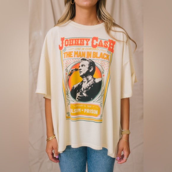 Daydreamer Johnny Cash Oversized Live in Concert Tee NWOT (OS) - Picture 5 of 13